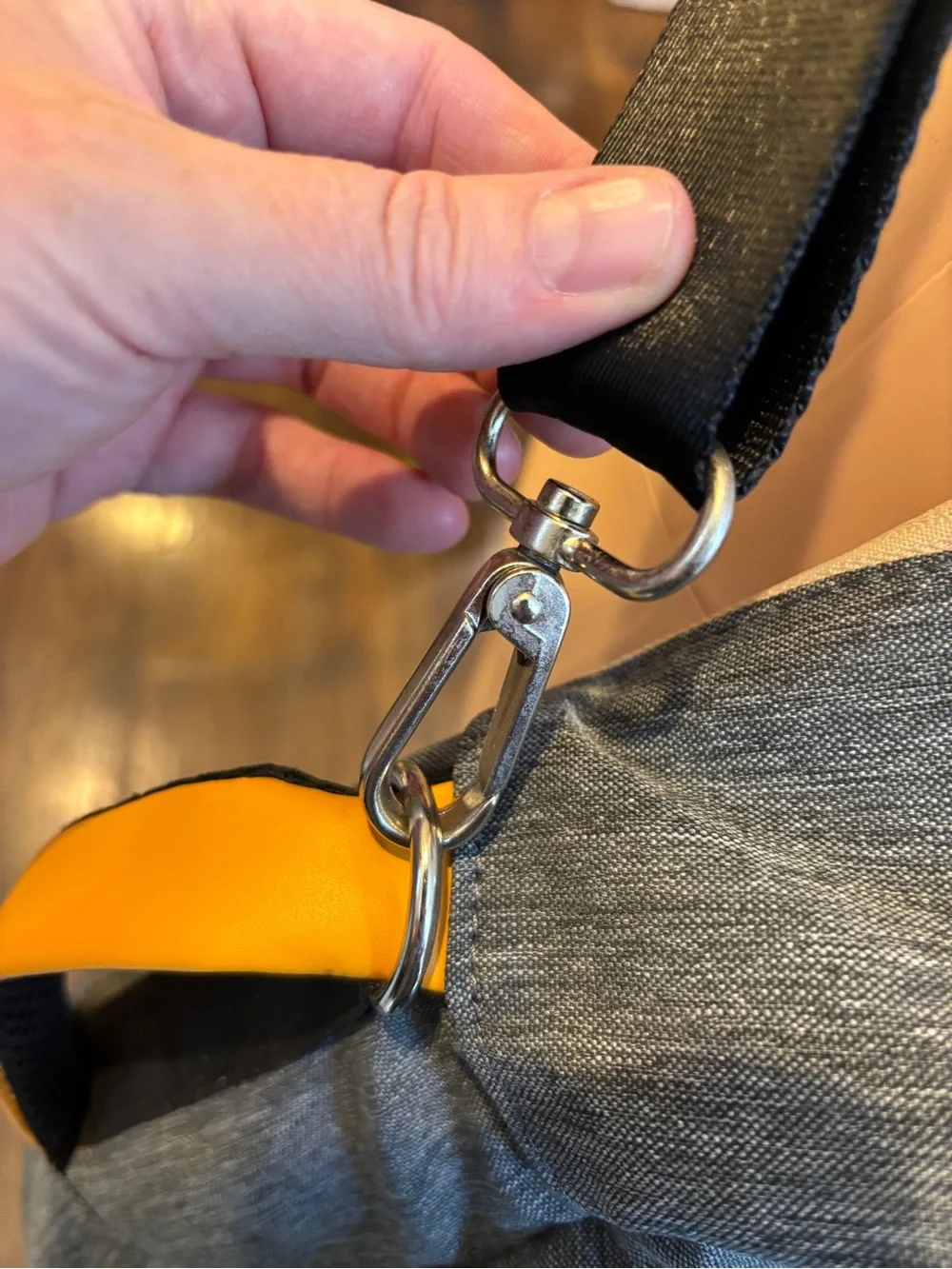 Women's Grey Laptop Backpack/Bag with Yellow Accents